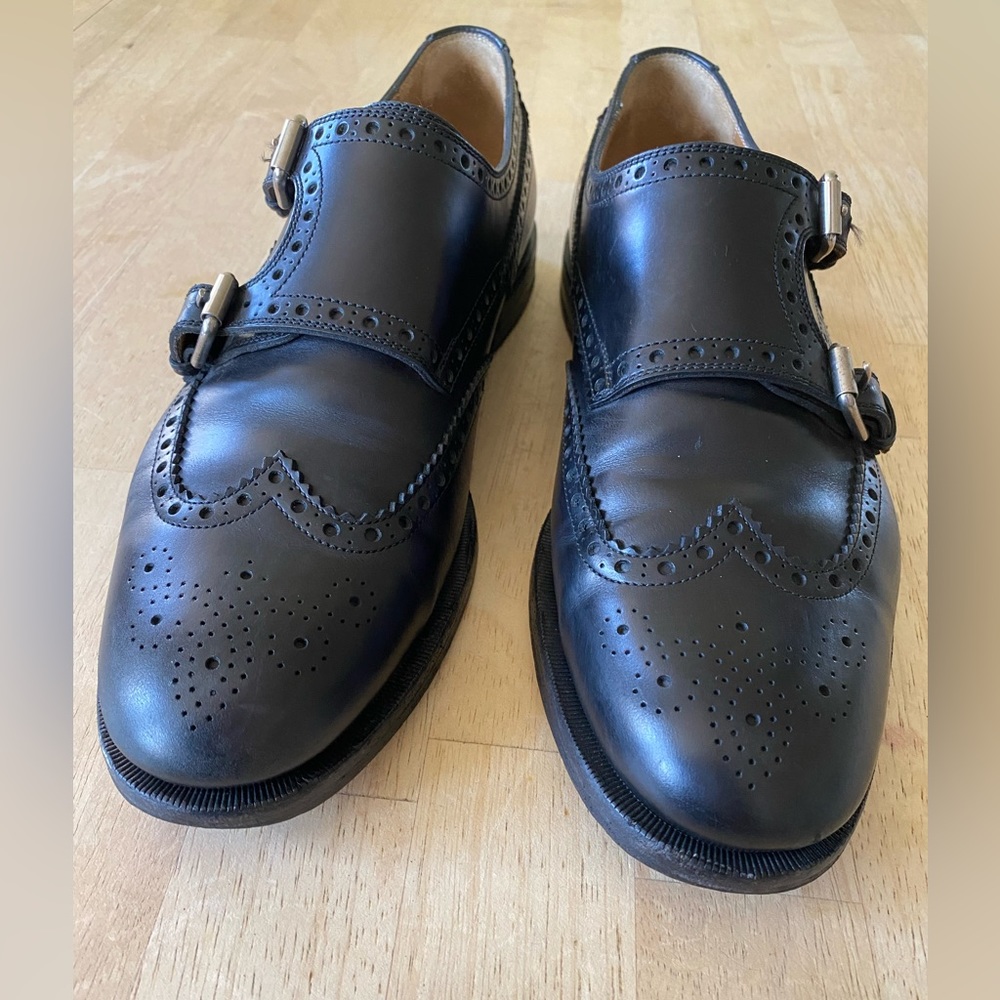 Gucci black leather brogues with buckles size EU8.5 or US10 with box - Picture 4 of 13